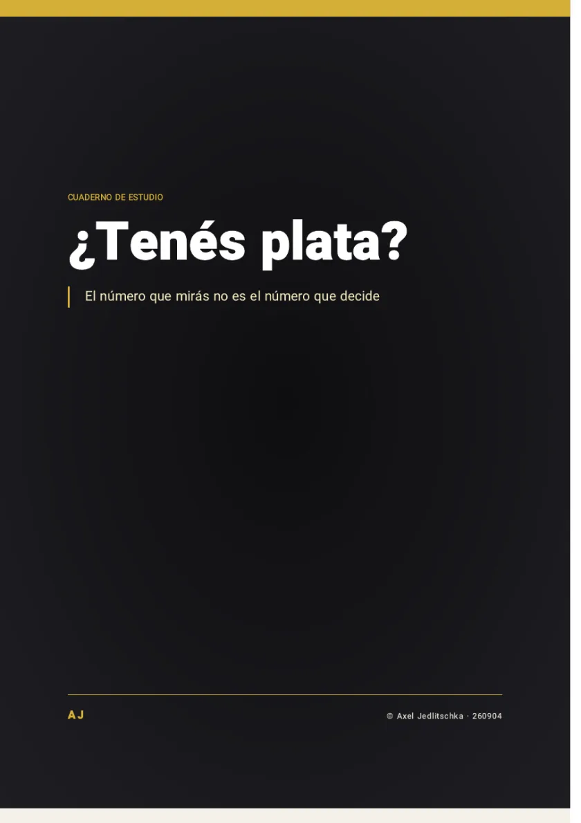 La tapa del cuadernillo: ¿Tenés plata?. El número que mirás no es el número que decide